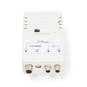 Zesilovač Nedis 25 dB, 3x IEC, ovládání zesílení bílý


