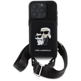 Kryt na mobil Karl Lagerfeld Saffiano Crossbody Karl and Choupette na Apple iPhone 16 Pro černý

