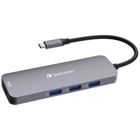 USB Hub Verbatim USB-C Pro Multiport 8 Port stříbrný

