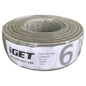 Kabel iGET Cat.6 UTP PVC Eca 100m/role 

