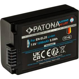 Baterie PATONA pro foto Nikon EN-EL25 1250mAh Li-Ion Platinum, USB-C černá

