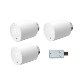 Bezdrátová termohlavice Shelly Blu 3x TRV, sada 3 ks bílá barva

