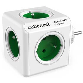 Rozbočovací zásuvka Cubenest Powercube Original, 5x zásuvka bílá/zelená

