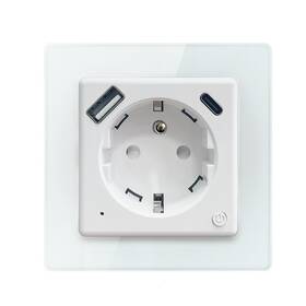 Chytrá zásuvka IMMAX NEO SMART, Nexa s kolíkem (typ E)/ 1x USB/ 1x USB-C/ PD 20W/ Zigbee/ LIDL/ TUYA bílá

