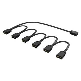 Adaptér AKASA 1-To-6 aRGB LED splitter černý

