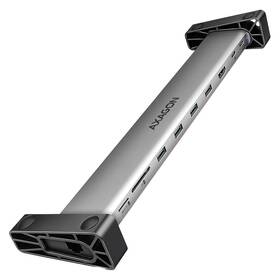 USB Hub Axagon USB-C 5Gbps LONGER 9in1 hub stříbrný


