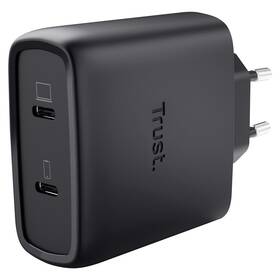 Nabíječka do sítě Trust MAXO 65W 2-Port GaN, USB-C černý

