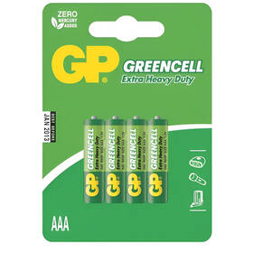  Baterie zinkochloridová GP Greencell AAA, R03, blistr 4ks