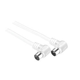 Koaxiální kabel GoGEN 15m, 90° úhlový konektor bílý

