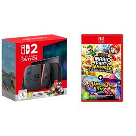 Set výrobků Nintendo Herní konzole Nintendo SWITCH 2 + Mario Kart™ World Bundle - černá + Hra Nintendo SWITCH 2 Super Mario Party Jamboree + Jamboree TV 
