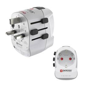 Cestovní adaptér Hama Pro Light AC 30PD, 3-pól, USB-A/USB-C 30 W bílý

