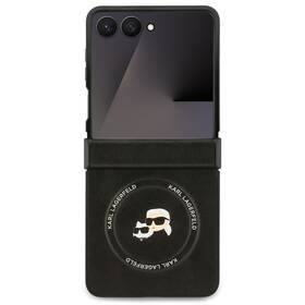 Kryt na mobil Karl Lagerfeld PU Karl and Choupette Heads Magnetic na Samsung Galaxy Z Flip 7 černý


