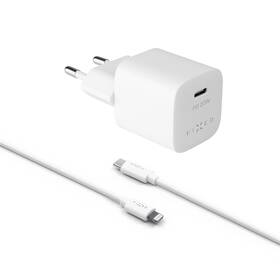 Nabíječka do sítě FIXED Mini USB-C PD 20W, MFI + Lightning kabel 1m bílá barva
