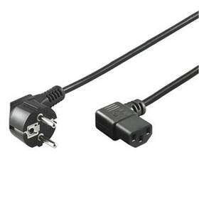 Kabel PremiumCord síťový 230V k počítači, IEC konektor do úhlu 90°, 3 m 
