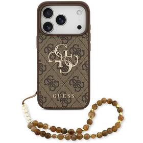 Kryt na mobil Guess PU 4G Metal Logo Strap na Apple iPhone 17 Pro hnědý

