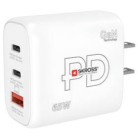 Cestovní adaptér SKROSS USB A+C 65W GaN US, Power Delivery, typ A 

