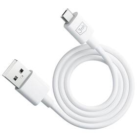 Kabel 3mk Hyper USB-A/microUSB, 2,4A, 1,2m bílý

