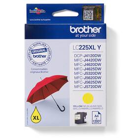 Inkoustová náplň Brother LC-225XLY, 1200 stran žlutá

