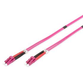 Kabel Digitus Optic Patch, LC / LC, Multimode, OM4, 50/125 µ, 1m růžový

