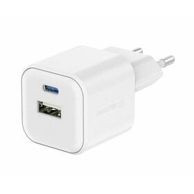 Nabíječka do sítě Swissten 12W 1x USB-C + 1x USB-A bílá

