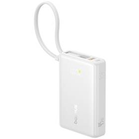 Powerbanka Baseus PicoGo 10000mAh 45W s digitálním displejem a kabelem USB-C bílá barva

