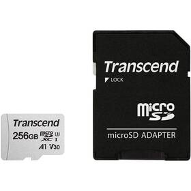 Paměťová karta Transcend 300S microSDXC 256GB UHS-I U3 V30 A1 (95R/40W) + adapter 

