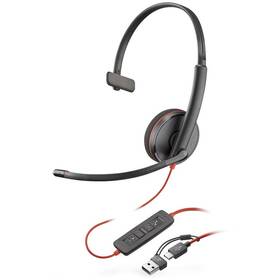  Headset HP Poly Blackwire 3210, USB-C/A adaptér, mono