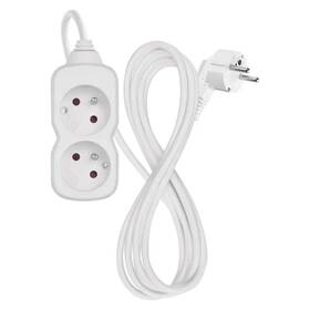 Kabel prodlužovací EMOS 2 x zásuvka, 2m bílý

