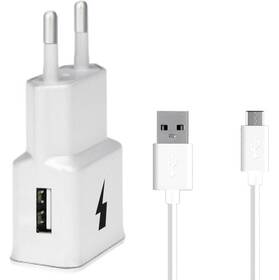 Nabíječka do sítě WG 1xUSB, QC 3.0 + USB-C kabel bílá


