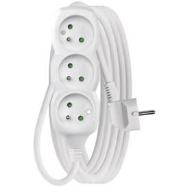 Kabel prodlužovací EMOS 3x zásuvka, 5m bílá barva
