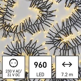 Vánoční osvětlení EMOS 960 LED řetěz – ježek, 7,2 m, venkovní i vnitřní, teplá bílá 


