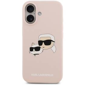 Kryt na mobil Karl Lagerfeld Liquid Silicone Double Heads MagSafe na Apple iPhone 17 růžový

