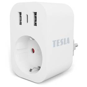 Chytrá zásuvka Tesla Smart SP300, 2x USB-A/1x USB-C bílá barva
