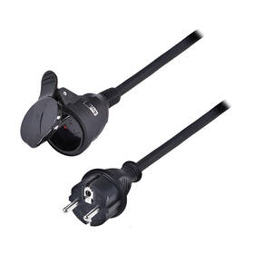 Kabel prodlužovací Solight 1 zásuvka, 10m, 3 x 1,5mm2, gumová černý

