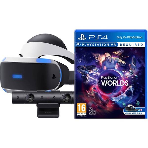Brýle pro virtuální realitu Sony + kamera + VR Worlds (PSN voucher) 

