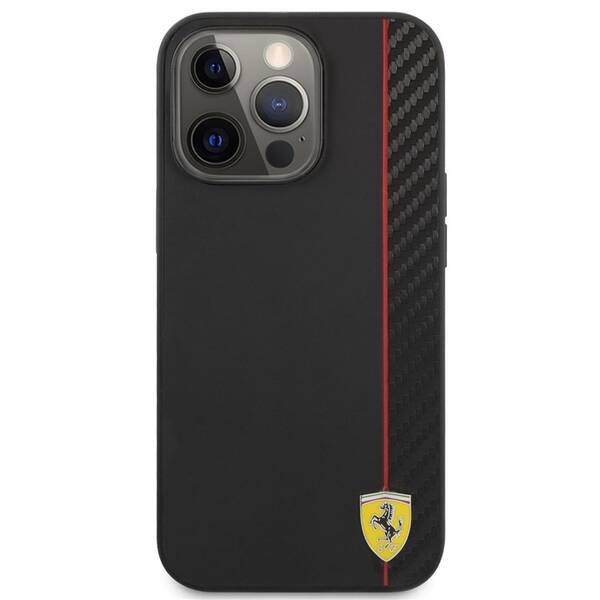 Kryt na mobil Ferrari Smooth and Carbon Effect na Apple iPhone 13 Pro černý

