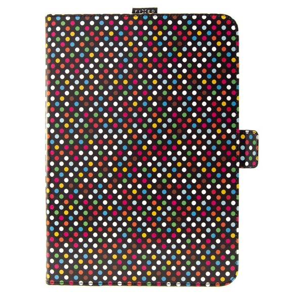 Pouzdro na tablet flipové FIXED Novel na tablety 10,1" s kapsou pro stylus- Rainbow Dots 


