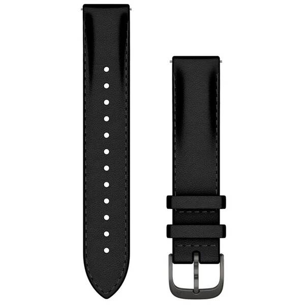 Řemínek Garmin Quick Release (18 mm), kožený, přezka brushed slate černý

