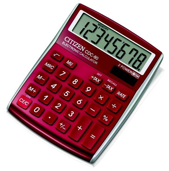 Kalkulačka Citizen CDC-80RD červená


