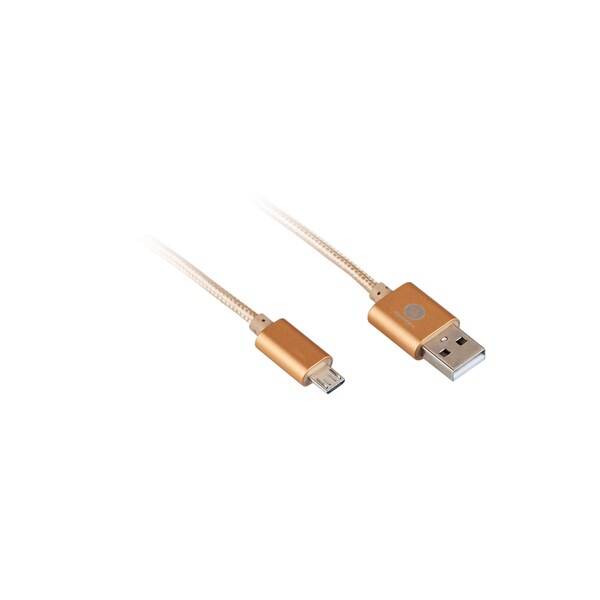 Kabel GoGEN USB/micro USB, 1m, oplétáný zlatý

