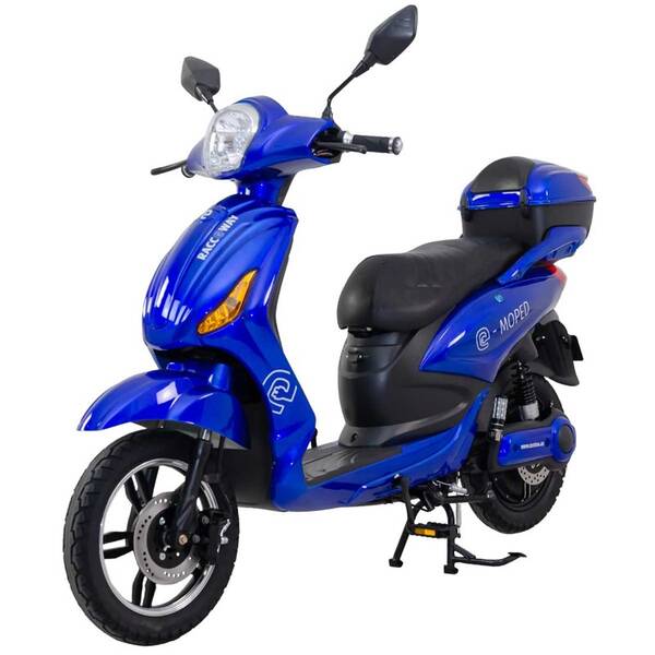 Elektroskútr RACCEWAY E-MOPED, modrý-lesklý s baterií 20Ah 

