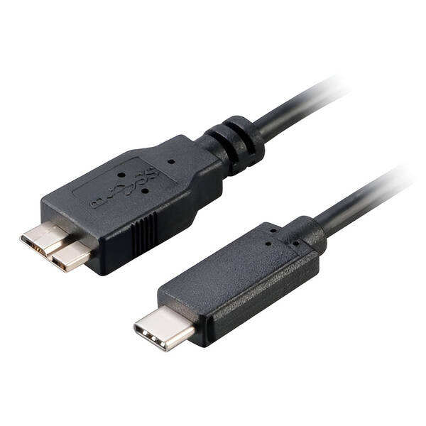 Kabel AKASA USB-C 3.1/USB micro B, 1m černý

