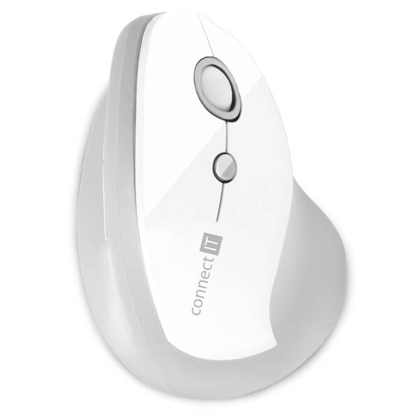 Myš Connect IT vertikální, ergonomická bílá

