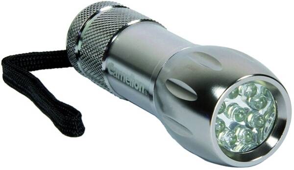 Svítilna Camelion CT40044, kovová, 9x LED, mix barev (černá, stříbrná) 

