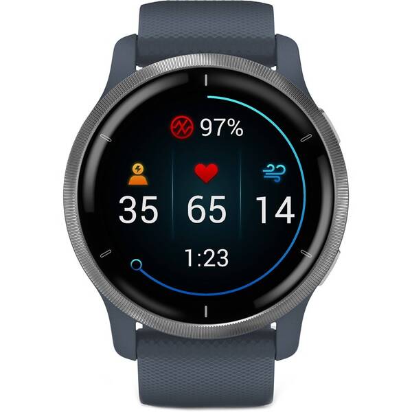 Chytré hodinky Garmin Venu 2 - Silver/Granite Blue Band 

