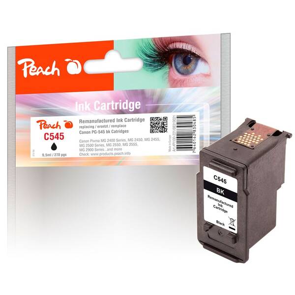 Inkoustová náplň Peach Canon PG-545, 180 stran černá

