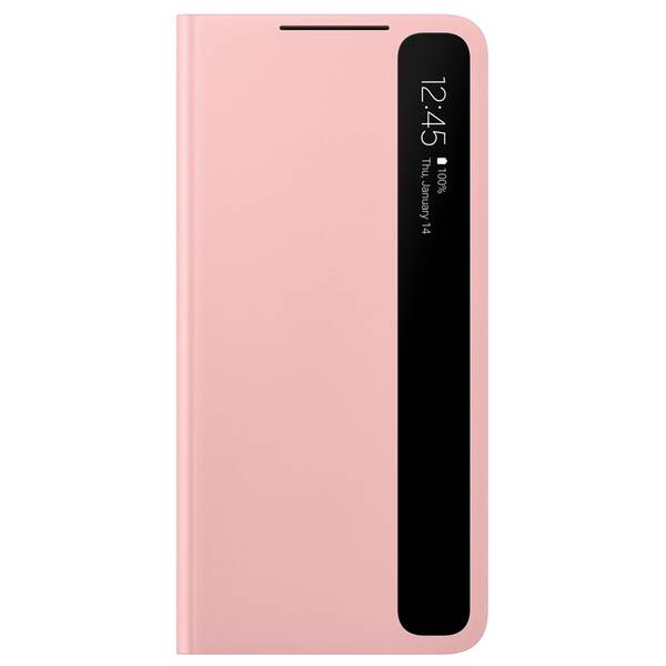 Pouzdro na mobil flipové Samsung Clear View na Galaxy S21+ 5G růžové

