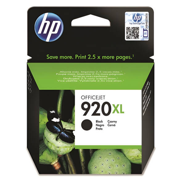 Inkoustová náplň HP 920XL, 1 200 stran černá

