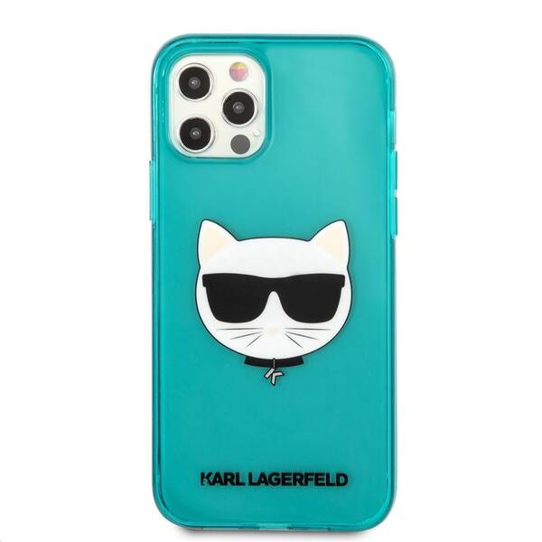 Kryt na mobil Karl Lagerfeld Choupette Head na Apple iPhone 12 Pro Max modrý

