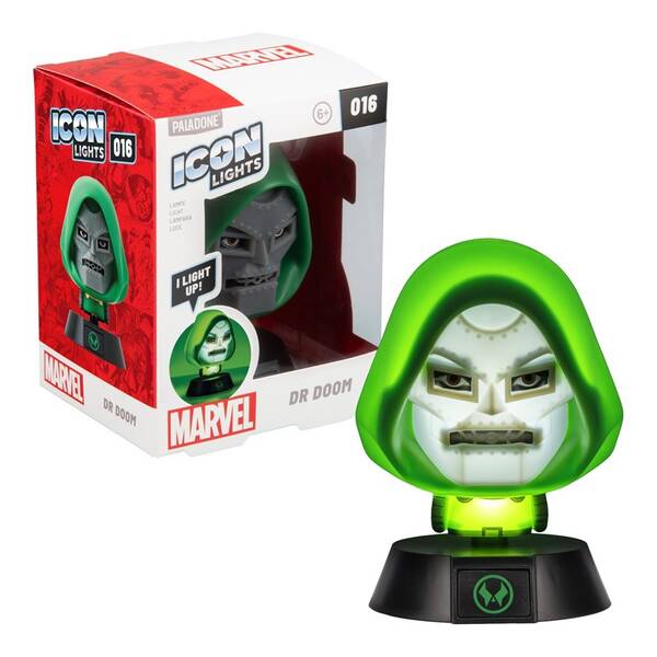 Dekorativní LED Paladone Icon Light Marvel - Dr. Doom černé/bílé/zelené

